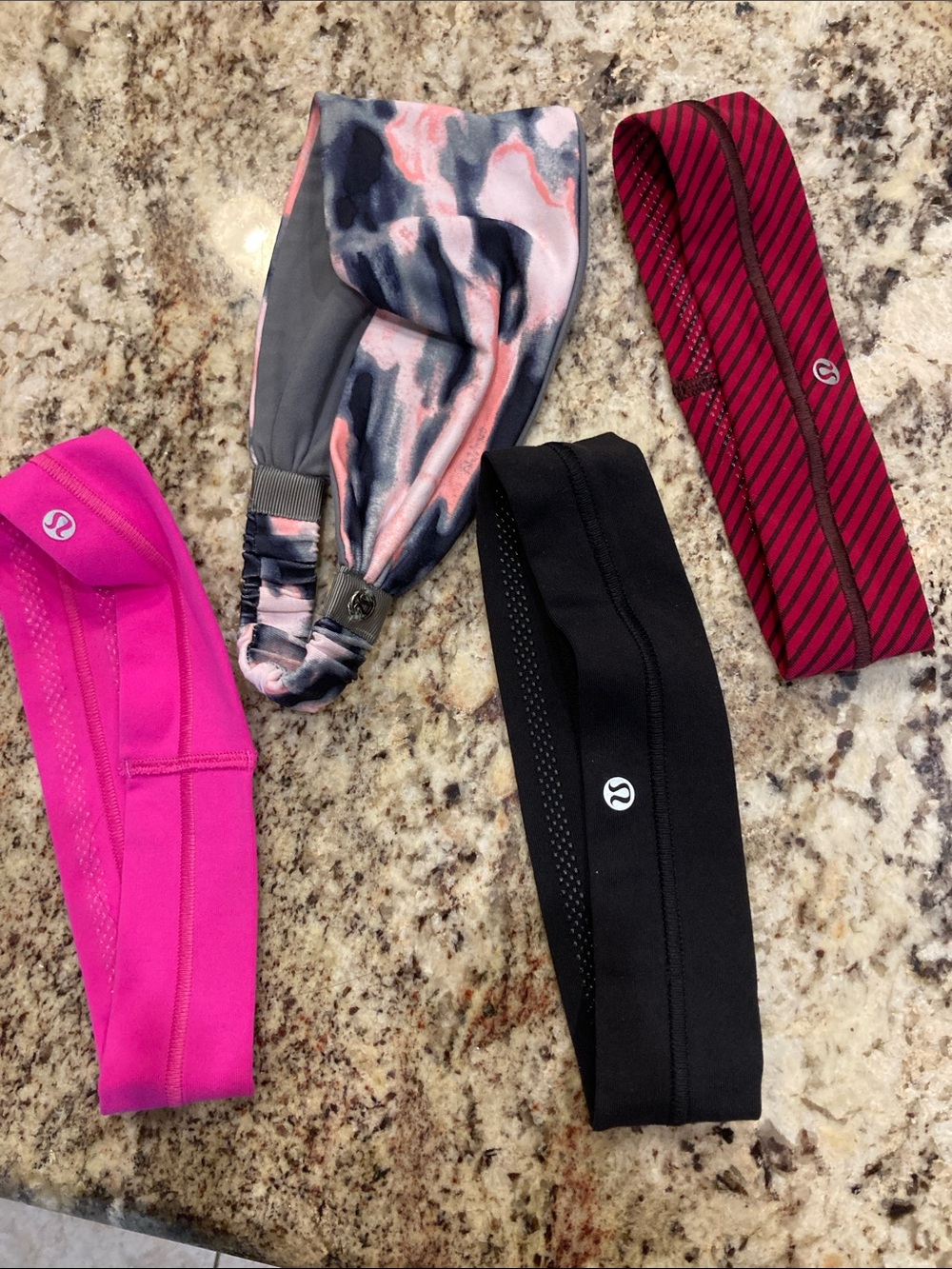 Lululemon Assorted Athletic Headbands - Pink, Black, Burgundy, Multicolor